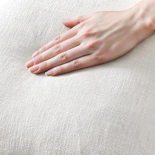 MIULEE Boho Linen Fringe Decorative Euro Throw Pillow Covers White 26x26