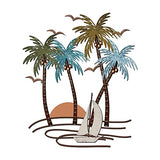 Shimeyao Coastal Metal Wall Art Palm Tree Metal Wall Art Outdoor Beach Bathroom Decor Tropical Tree Sculptures for Indoor Outdoor Decor(Sailboat)