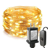 Fairy Lights Plug in,33Ft 100 LEDs Copper Lights Warm White,Christmas Lights Indoor Outdoor,Led Fairy String Lights for Bedroom Party Wedding Patio Christmas Tree Decoration