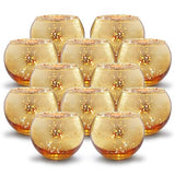 Round Gold Votive Candle Holders, Mercury Glass Votives Set of 12