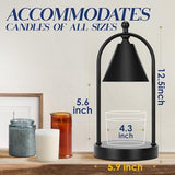 Candle Warmer Lamp with Timer, Electric Black Candle Warming Light for Bedroom, Dimmable Wax Melts Warmer for Home Decor Beside Lamp Gifts for Women (2 Bulbs Included)