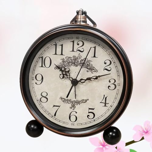 PRETYZOOM Classic Retro Alarm Clock Large Digital Table Clock Analog Quartz Movement Easy to Set Battery Included