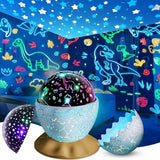 Dinosaur Egg Night Light for Kids, Sensory Toys for Kids Ages 3-5 6 7 8 9 10, Dinosaur Toys Night Light Projector, Birthday Gifts for 3-12 Year Old Boys Girls, 2-in-1 Dino & Star Lamp