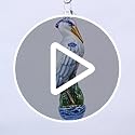 Old World Christmas Great Blue Heron Glass Blown Ornament for Christmas Tree, Handcrafted Holiday Decoration, Bird Watcher Collection