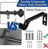 Curtain Rods for Windows 48-84 inch,3/4 inch Heavy Duty Adjustable Decorative Curtain Rod with Modern Finials,Window Rods for Bedroom, Living Room,Patio and Kitchen