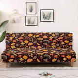 Thanksgiving Turkey Maple Futon Slipcover Armless Futon Bed Covers Stretch Furniture Protector Without Armrests with Elastic Bottom for Kids,Pets