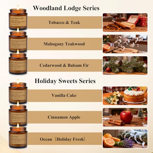 Scented Candles Gift Set,12 Pack Aromatherapy Candles for Home Scented, Aromatherapy Jar Candle Gifts for Women, Natural Soy Wax Amber Candle Set, Scented Candles Set for Birthday Present