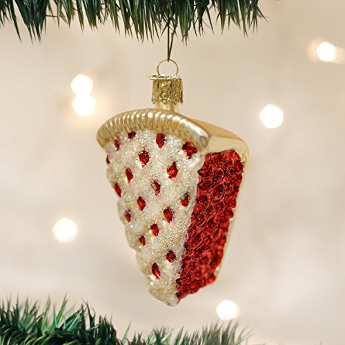 Old World Christmas Piece of Cherry Pie Glass Blown Ornament for Christmas Tree, Handcrafted Holiday Decoration, Dessert Pie Collection