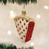 Old World Christmas Piece of Cherry Pie Glass Blown Ornament for Christmas Tree, Handcrafted Holiday Decoration, Dessert Pie Collection