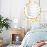 Small 11.8" Table Lamps Set of 2, Bedside Nightstand Lamps for Bedroom Kid’s Room, Cute Desk Lamps with Studded Texture Base for Reading Nursery Living Room Office, White