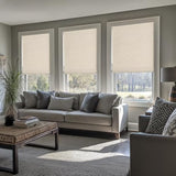LazBlinds No Tools No Drill Cordless Roman Shades for Windows, Blackout Thermal Insulated UV Blocking Window Blinds, Room Darkening Fabric Blinds for Indoor Windows, 34'' W x 64'' H, Beige
