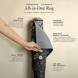9x12 Area Rugs for Living Room: Washable Bedroom Rug Vintage Stain Resistant Non Slip Low Pile Soft Lightweight Carpet for Kitchen Dining Room Farmhouse Nursery Kids Room Home Office