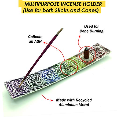 Chakra Incense Holder for Sticks - Handmade Dual Inscents- Holders | Perfect as Spiritual or Meditation Insense Holder (10 inch)