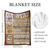 BAOERN Fathers Day Blanket Gifts for Dads - Gifts for Dads from Daughter Son - Dad Birthday Gift - Christmas Valentines Day Present for Dad - Best Father Ever Gift - to My Dad‘s Blanket 50" x 60"