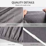 WOMACO Dining Bench Covers, Stretch Jacquard Removable Bench Slipcover, Dustproof Washable Seat Cushion Protector for Dining Room, Bedroom, Banquet (Dark Gray, Large)