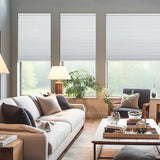 Changshade Cordless Cellular Shades, Blackout Honeycomb Shades for Windows, Pull Down Pleated Blinds, Easy to Install for Indoor Windows and French Doors,34" W x 72" H, White