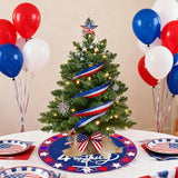 15 Inch Mini Easter Tree Skirt 4th of July Tree Skirt American Flag Day Memorial Day Double Sided Print Mat Independence Day Easter Holiday Party Home Tabletop Christmas Tree Decoration