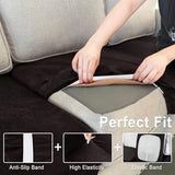 ANARACHON Leather Look Couch Cushion Covers Sofa Seat Slipcovers Sets Couches Furniture Protector for Sectional Armchair Loveseat Pets Kids Stretch Spandex Fabric (1 Cushion Loveseat, Chocolate)