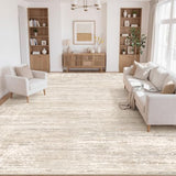 10x12 Area Rugs for Living Room, Large Abstract Washable Rug Beige