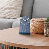 La Crosse Clock 437-3015NB Grooves Quartz Analog Tabletop Clock - Navy Blue