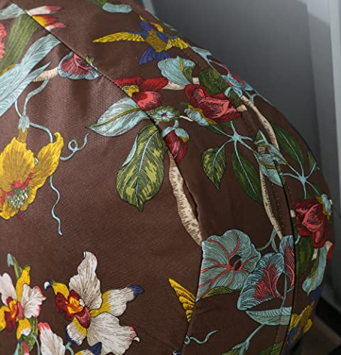 OctoRose Full Size 3 Side Zipper Linen Printing Birds Brown Futon Cover Sofa DayBed Couch Mattress Slipcover (Linen-Birds-Brown, Full Size)