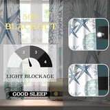 Tritard Coastal Window Curtains Grommet Drapes Nautical Beach Themed Thermal Insulating 50% Light Blocking Privacy Curtain for Living Room, Bedroom 2 Panels Set, 52x84 Inches
