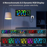 [Oversized] 18" Digital Wall Clock Large Display, 11 RGB Color Changing Large Digital Wall Clock with Remote, Date, DST, Temperature, Auto Brightness Digital Alarm Clock for All Spaces Use