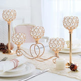 Gold Set of 6 Metal Crystal Tea Light Candle Holder, Elegant Wedding Table Centerpiece Candle Holder, Christmas Wishing Crystal Bowl Candle Holder Suitable for Wedding Party Living Room Decoration