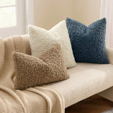 MIULEE Decorative Faux Fur Pillow Covers Sherpa 20x20 Cream White