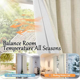 Lajode Blackout Curtains for Bedroom - Linen Black Out Curtains 84 Inch Long Thermal Insulated Burlap Grommet Window Drapes for Farmhouse Living Room Darkening, 2 Panels, Each 52" Wide, Natural Cream