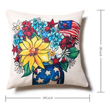 Hongsome 4th of July Decor-Throw Pillow Covers 18x18in Set of 4,Patriotic Linen Pillow Case for Independence Day,Memorial Day,Veteran's Day,USA,American Summer Outdoor Red White Blue Decorations