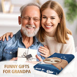 Funny Gifts for Grandpa, Grandpa is Charging Sloth Blanket, Birthday Gifts for Grandpas from Grandkids,Grandpas Gitts for Fathers Day, Soft Sloth Blanket for Grandfather 60" x 50"