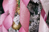 MEEDEE Pink Glitter Christmas Tree Topper - 12" Wide Velvet Bow for Christmas Tree (1 Pack)
