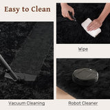5x7 Black Area Rugs for Living Room, Large Fluffy Shag Bedroom Rugs Non-Slip, Ultra Soft Plush Carpet for Nursery Kids PlayRoom Dorm Office Indoor Modern Carpets