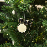 Broadway Gifts 3.2" Black Wood and Brass Drum Set Ornament Decoration | Hand-Crafted Wooden Drums Christmas Ornament in Gift Box for Drummer or Musician