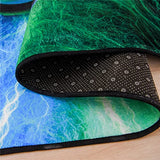 Meeting Story Gamer Gaming Area Rug Tie Dye Lightnings Gamepad Rug Games Console Action Buttons Print Carpet Indoor Floor Sofa Rugs for Kids Bedroom Living Room Game Room Decor(Blue-Green,5 * 8 Feet)