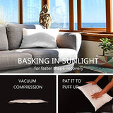 EDOW Luxury Throw Pillow Insert, Soft Fluffy Down Alternative Polyester Square Form Decorative Pillow Insert,Sham Stuffer,Cotton Cover for Sofa, Couch,Bed and Car. (White, 12x20)