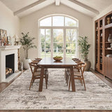 Cochyean 8x10 Area Rugs - Washable Rug for Living Room, Ultra-Thin Abstract Rug, Indoor Non-Slip Rug for Bedroom, Stain Resistant Large Area Rug, Super Soft Low Pile Rugs, Brown