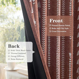 MEETSKY Boho Terracotta 95% Blackout Curtains - 84 Inch Long Rustic Western Decorative Patterned Rust Burnt Orange Farmhouse Drapes for Bedroom Living Room, Back Tab, 50" Wide, 2 Panels