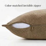 Fancy Homi Set of 2 Brown 20x20 Inch Soft Chenille Decorative Throw Pillow Covers with Flange Edge, Square Neutral Modern Boho Textured Cushion Case Home Decor for Couch Sofa Bed Living Room