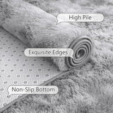 AROGAN 2x6 Feet Soft Runner Rugs for Bedroom Plush Fluffy Rug, Shag Furry Area Rug Carpet Non Shedding for Nursery Children Kids Girls Room Home Hallways Decorative, Grey and White