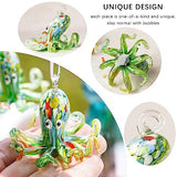 2'' Art Glass Octopus Coastal Hanging Ornament Blown Glass Sea Animal Pendant Collection for Christmas Tree & Beach Holiday Decoration