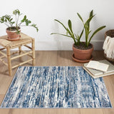 SIILOOM 2x3 Modern Abstract Rug for Entryway, Navy Blue Gray Neutral Multi Super Soft Small Area Rug, Washable Slip-Resistant Kitchen Rugs, Low-Pile Mat for Bedside, Indoor Door Mat
