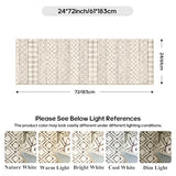 2'6"x8' Washable Hallway Runner Rug: Moroccan Kitchen Non Slip Rug Beige