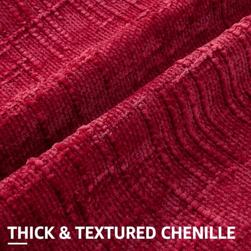 decorUhome Christmas Textured Chenille Throw Pillow Covers 18x18 Set of 2