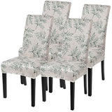 SearchI Printed Dining Room Chair Covers Set of 4, Stretch Kitchen Chair Covers Washable Parsons Chair Slipcover Removable Dining Chair Protectors for Hotel,Ceremony(Fern Leaves)