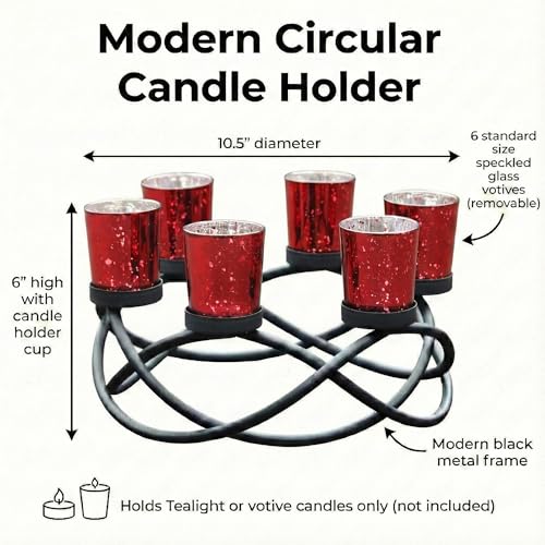 Candle Holders for Table Centerpiece Decor, Indoor/Outdoor, Red