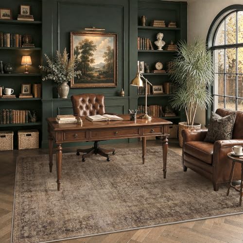 HelloTree 6x9 Vintage Washable Non-Slip Dining Room Area Rug