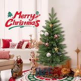 3FT Tabletop Mini Christmas Tree, Artificial Small Christmas Tree for Home, Desk, Office, and Xmas Party Holiday Décor, Easy Assembly, Pink (Green-PE)