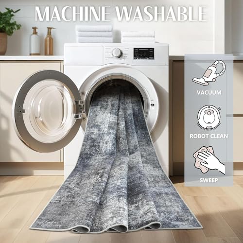 Washable 6x9 Area Rugs for Living Room: Abstract Modern Home Decor Rug